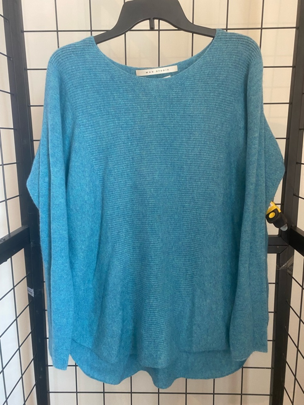 Max Studio Teal Scoop Neck Lightweight Knit Sweater